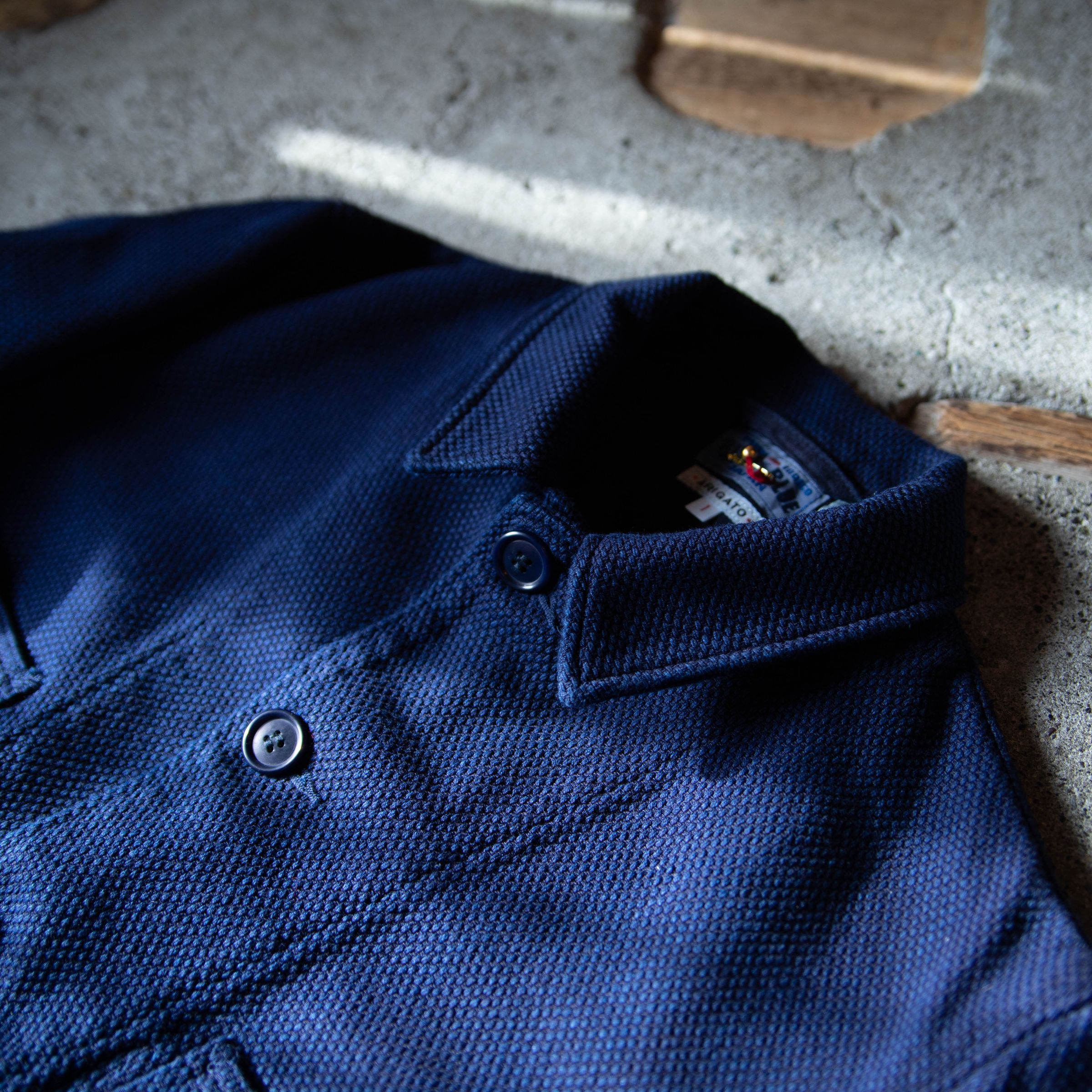 Honnai Light Sashiko” Chore Coat - BLUE BLUE JAPAN Honnai Light Sashiko” Chore Coat - BLUE BLUE JAPAN