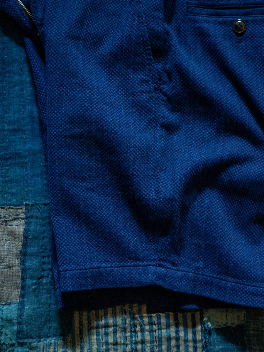 BLUE BLUE/ブルーブルー　刺し子 パンツ　インディゴ染め　後染め BLUE BLUE/ブルーブルー 刺し子 パンツ インディゴ染め 後染め