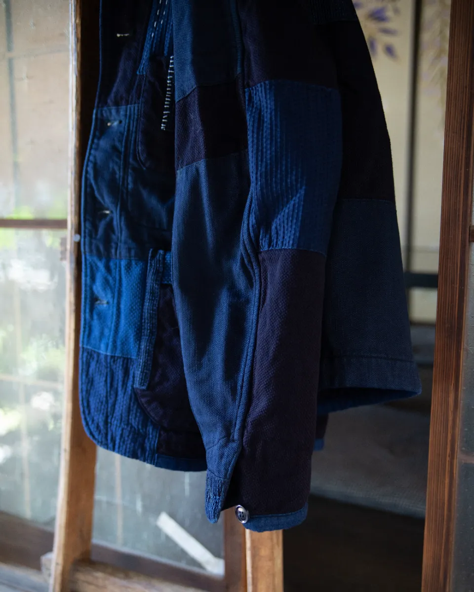 BLUE BLUE 刺し子 パッチワーク カバーオール インディゴ BLUE BLUE 刺し子 パッチワーク カバーオール インディゴ 名作 BLUE