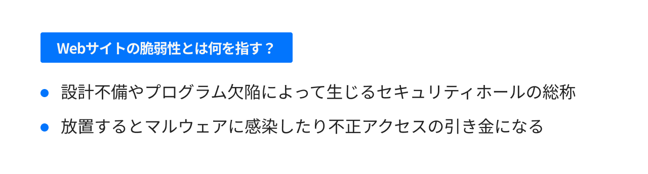Webサイトの脆弱性とは何を指す?