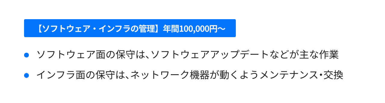 【ソフトウェア・インフラの管理】年間100,000円~
