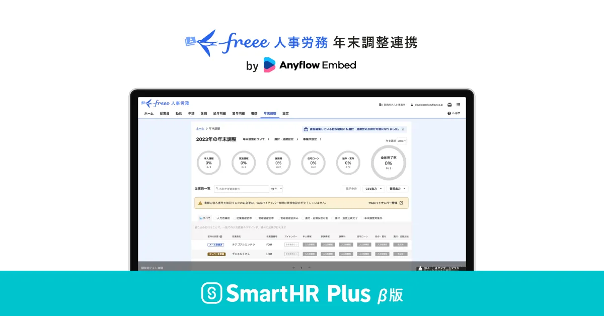 Anyflow、クラウド人事労務ソフト「SmartHR」のアプリストア