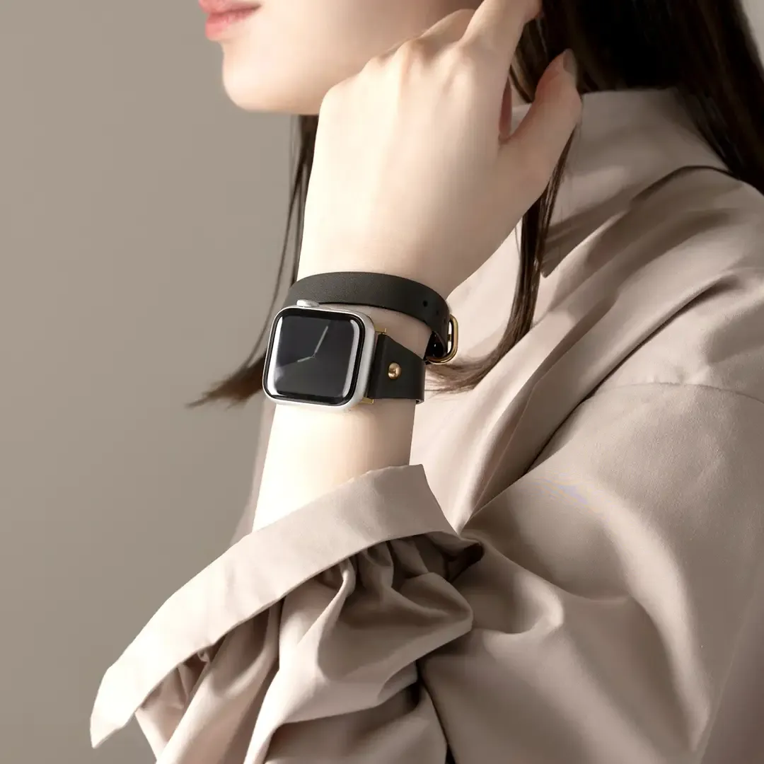 salisty」から細身シルエットが上品なApple Watch二重巻きバンドが新