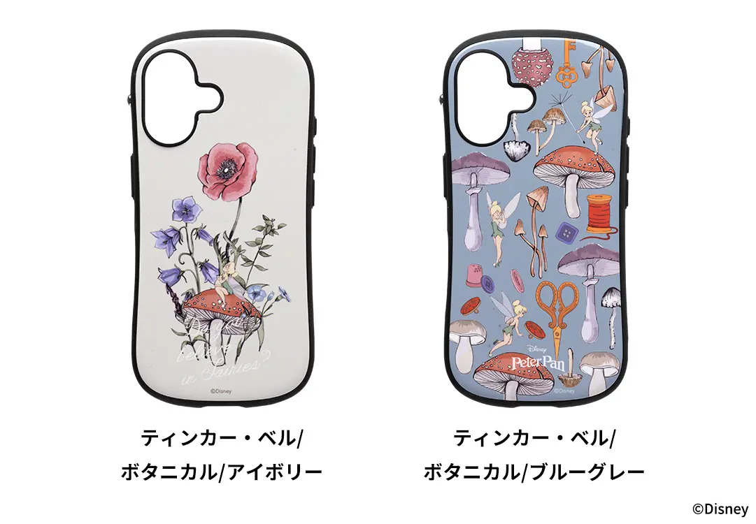 ティンカー・ベル」のボタニカルなデザインのスマホケースが