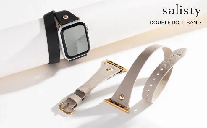 salisty」から細身シルエットが上品なApple Watch二重巻きバンドが新