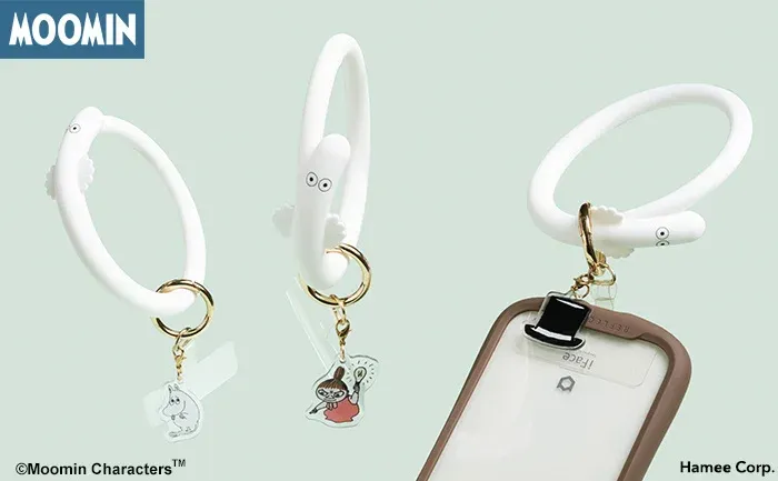 Mellojoy キーホルダー ストラップ MOOMIN」デザインからストラップ部分が「ニョロニョロ」になっている