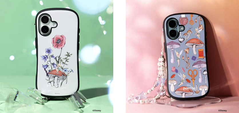 ティンカー・ベル」のボタニカルなデザインのスマホケースが