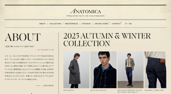 「ANATOMICA｜アナトミカ公式サイト」のカバー画像