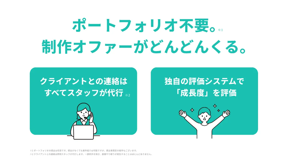 最短即日でお仕事開始、LINEで完結！学生・若手クリエイター向け