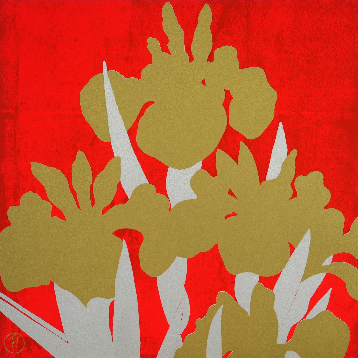 Suzanne Pinotteシルクスクリーン 花瓶に花のアート額82x70㎝ Suzanne Pinotteシルクスクリーン 花瓶に花のアート額82x70