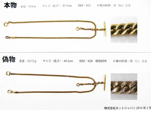 英国製 Double Chain T・H刻印 琥珀調フォブ付 英国製 Double Chain T