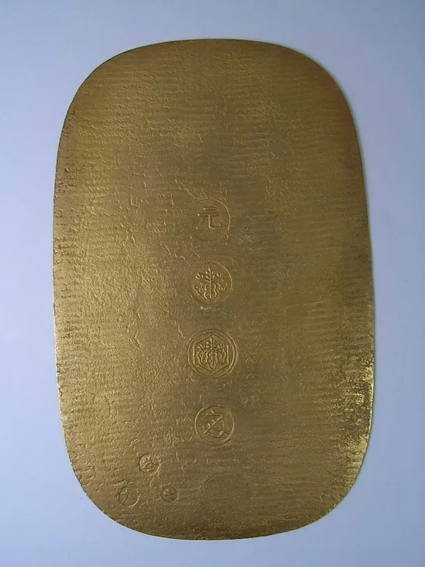 元禄大判金 真正品を大きさ、重量を忠実に再現した参考品 レプリカ 金鍍金 元禄大判金 真正品を大きさ、重量を忠実に再現した参考品 レプリカ 金