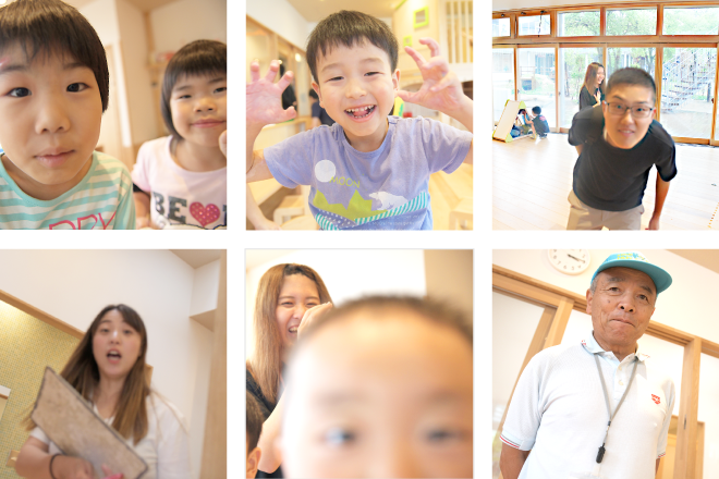 子ども達が撮影した、友達やスタッフ、就労支援に通うOBのいきいきした表情の画像