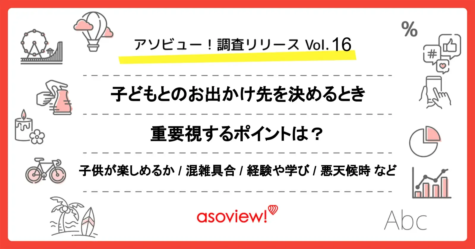 アソビュー！調査リリース】子どものお出かけ先を決めるとき、重要視