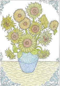 ご利用者様のひまわりの塗り絵