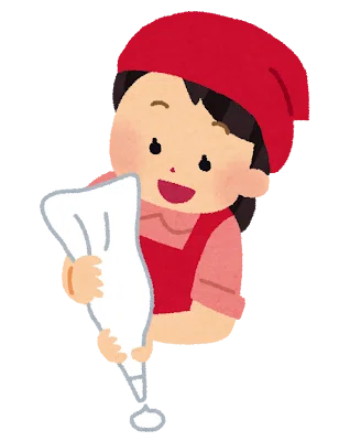 生クリームをしぼる人のイラスト