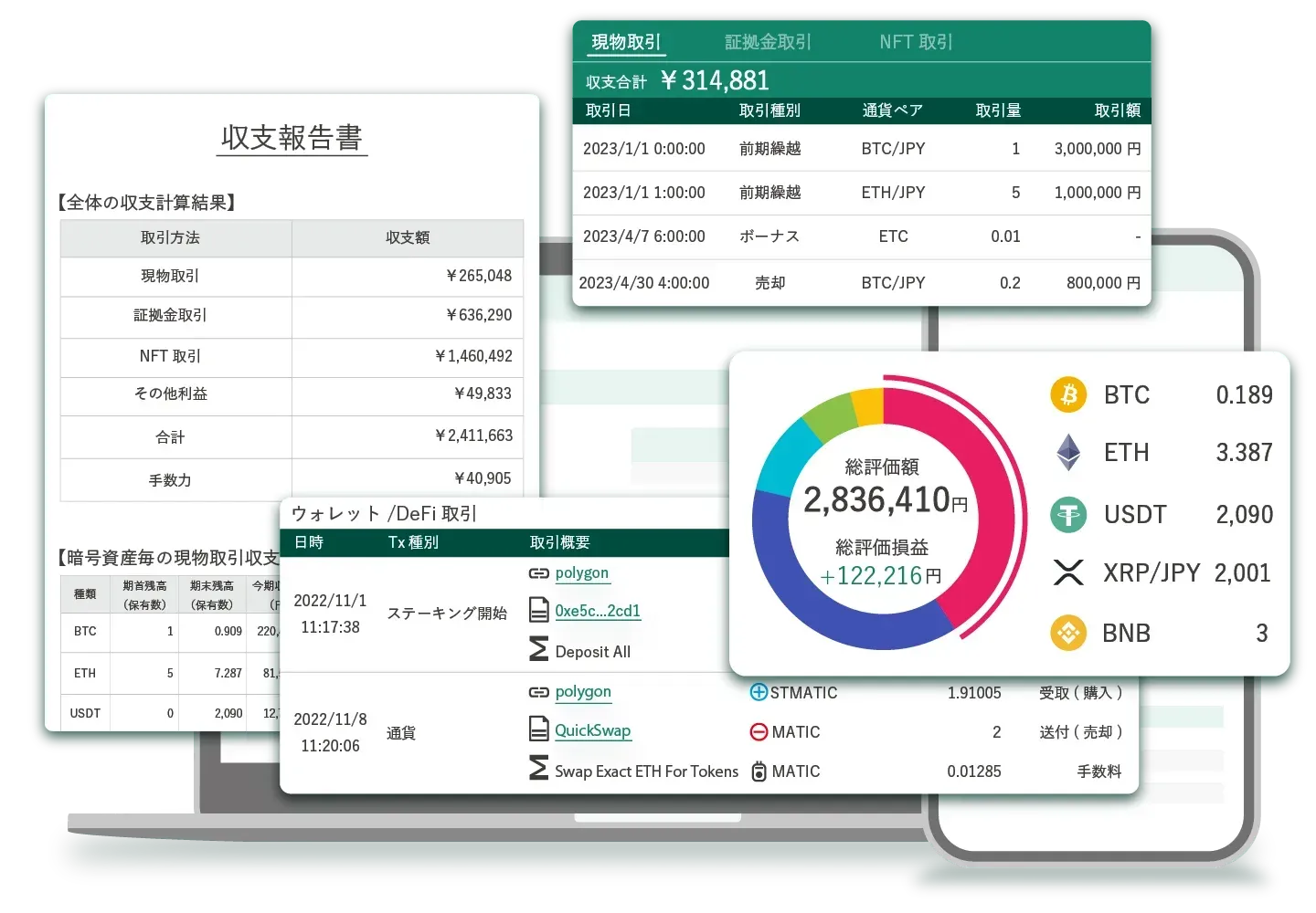 BACKSEAT(旧coinbook)の取引の収支計算方法を解説！総平均法