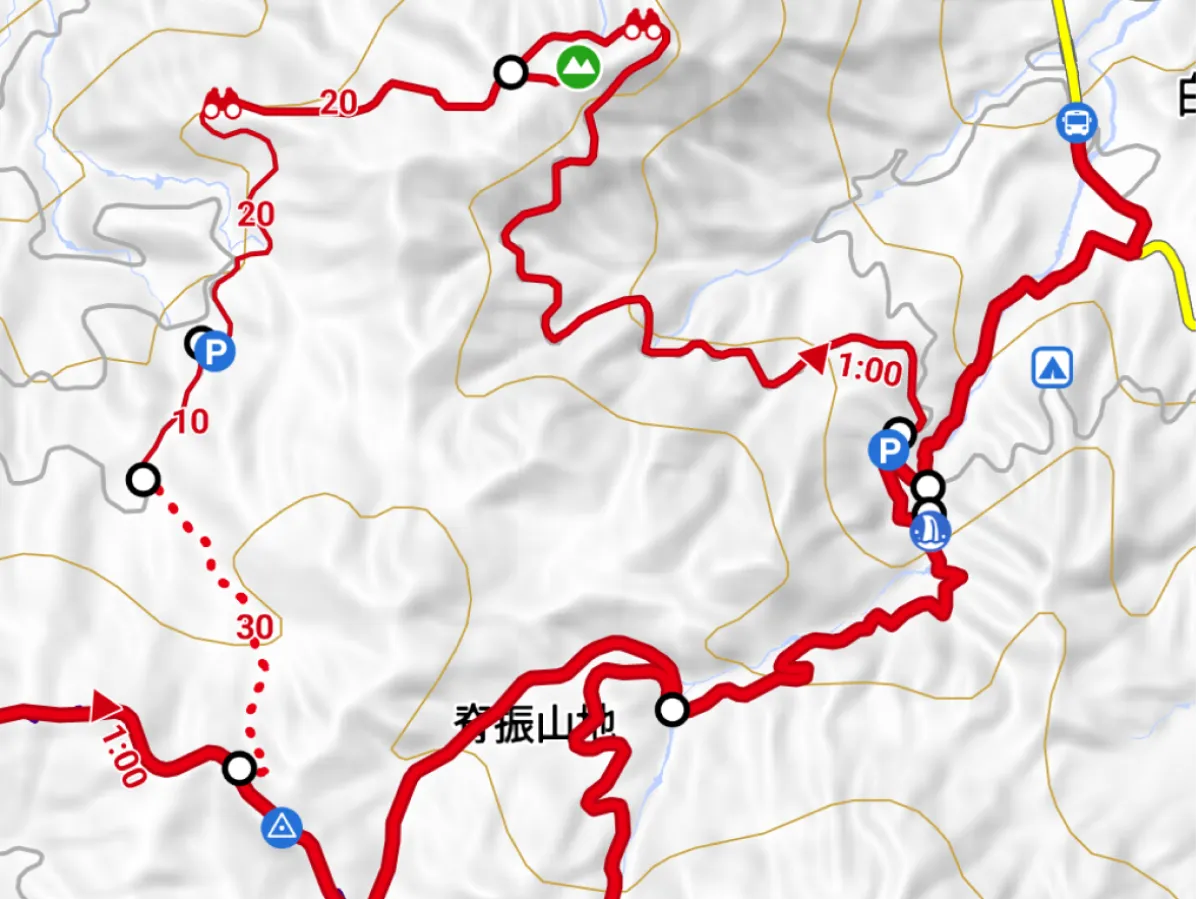 株式会社ヤマップ Yamap 登山ルートの通行量を 太さ で表示