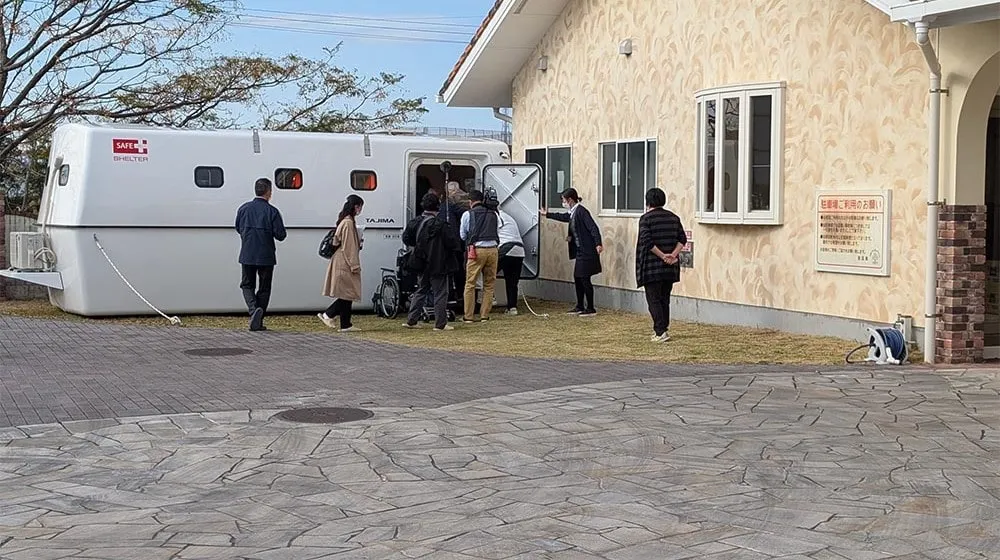 SAFE+シェルターがNHK宮崎テレビで放送 |浮揚式津波洪水対策用 SAFE+シェルターがNHK宮崎テレビで放送 |浮揚式津波洪水対策用