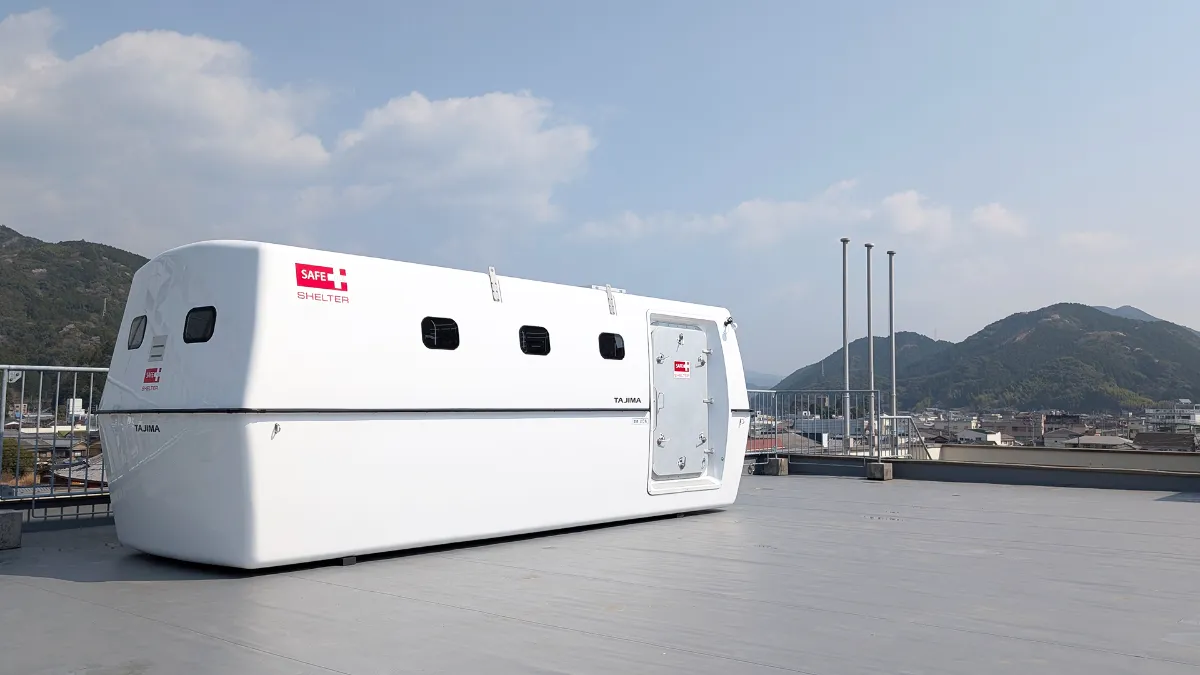 シェルター 600｜浮揚式津波洪水対策用シェルター｜津波シェルター 防災事業