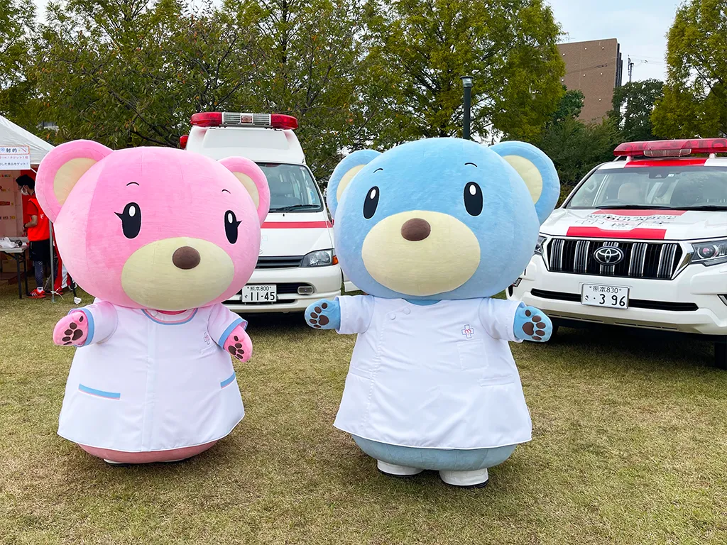桜十字病院 さくら・十字郎 エアー着ぐるみ製作 ｜バルーン造形