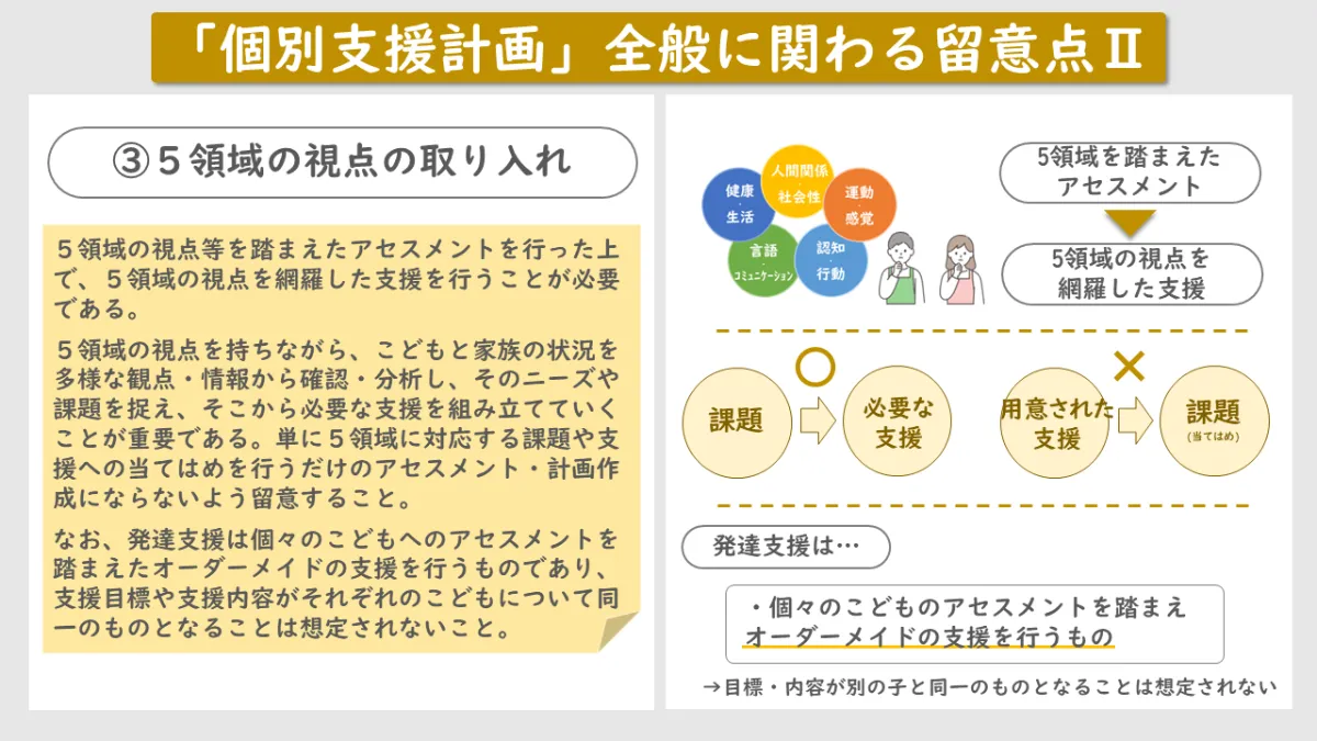 分かりやすく解説】5領域に沿った個別支援計画の記載のポイント
