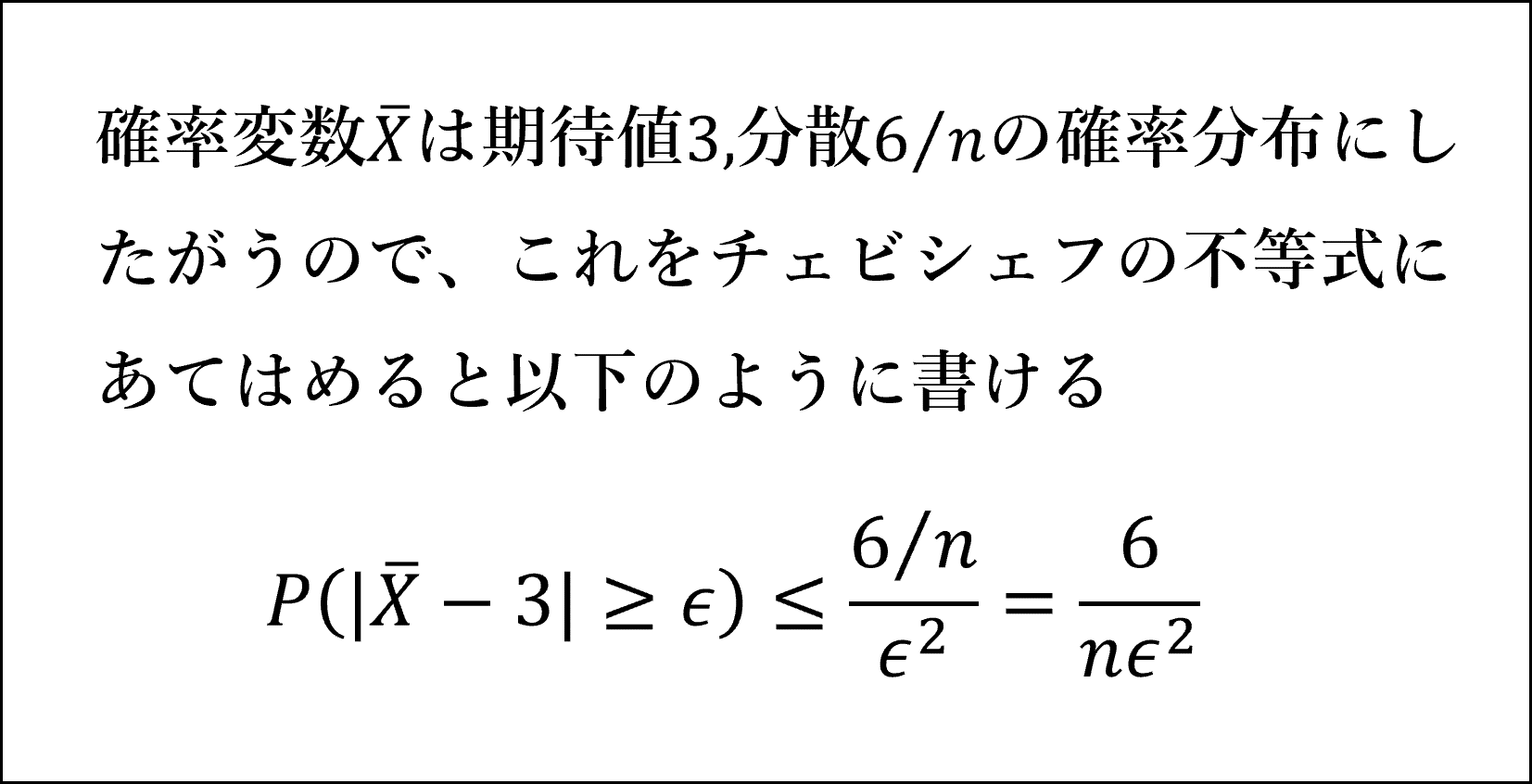 標本平均を用いたチェビシェフの不等式