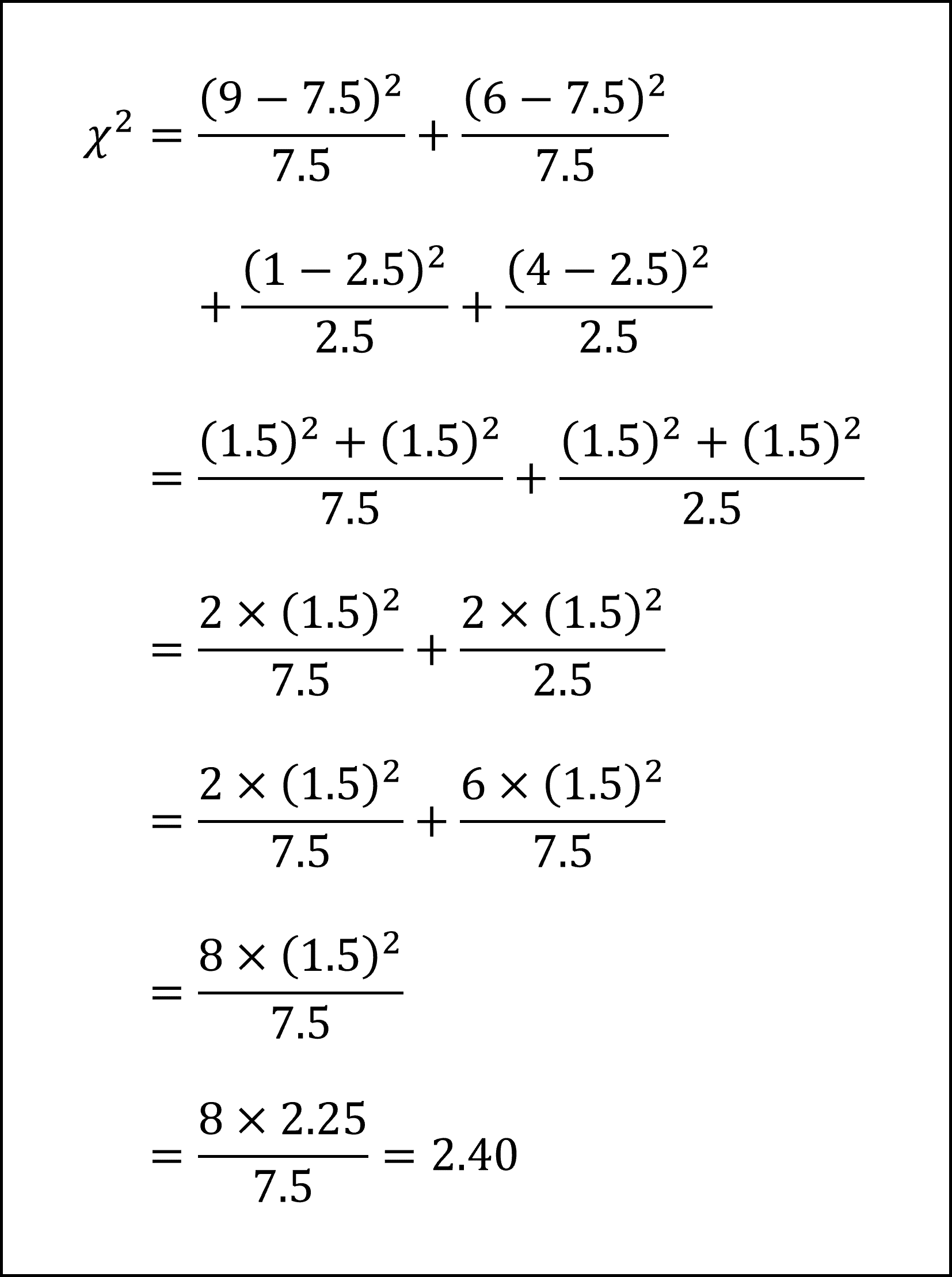 カイ二乗統計量の計算