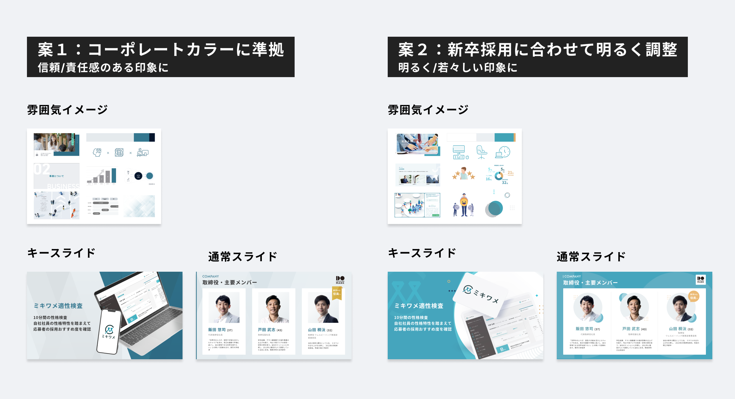 株式会社リーディングマーク 新卒採用スライドのスタイル案の幅出し