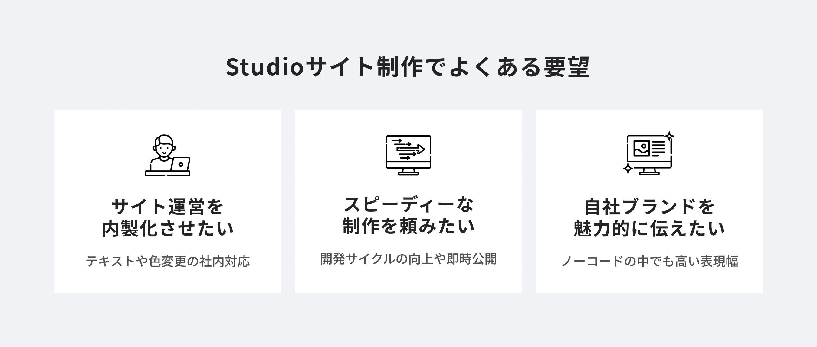 Studioサイト制作でよくある要望