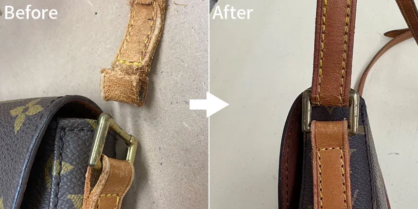 ルイ・ヴィトンのショルダーバッグ｜ちぎれたショルダーベルトをカット