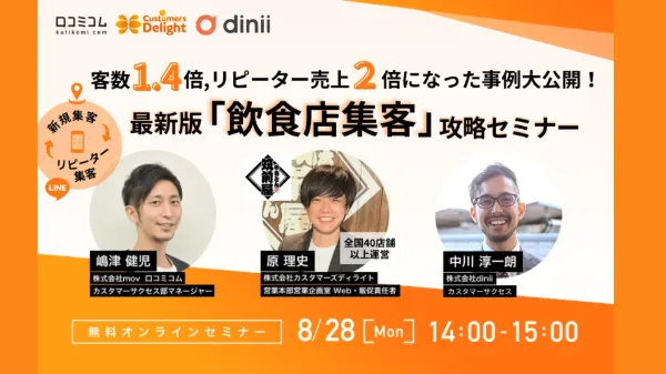 客数1.4倍、リピーター売上が2倍になった事例大公開!最新「飲食店集客」攻略セミナー