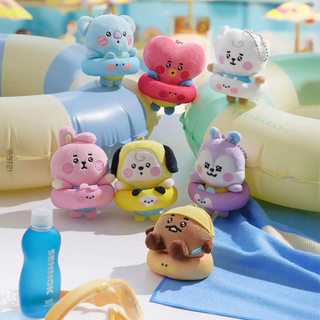 BT21ピンクスプラッシュ ぬいぐるみマスコットセット BT21 BABY SPLASH シリーズ 7/31~発売(公式オンラインストア)