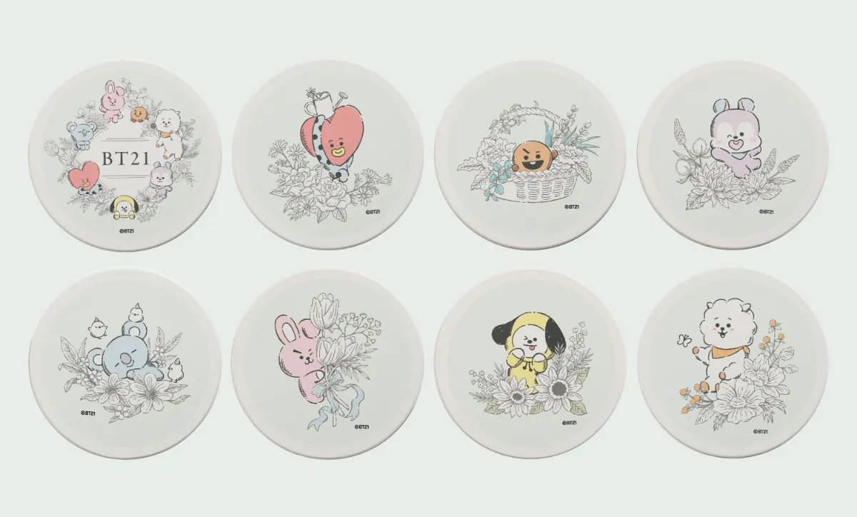 BT21 - 【新品未使用】BT21 オーロラグラス　全種類セット売り ファミマ限定「BT21グラス＆白桃ゼリー」「キャンディフレンズ