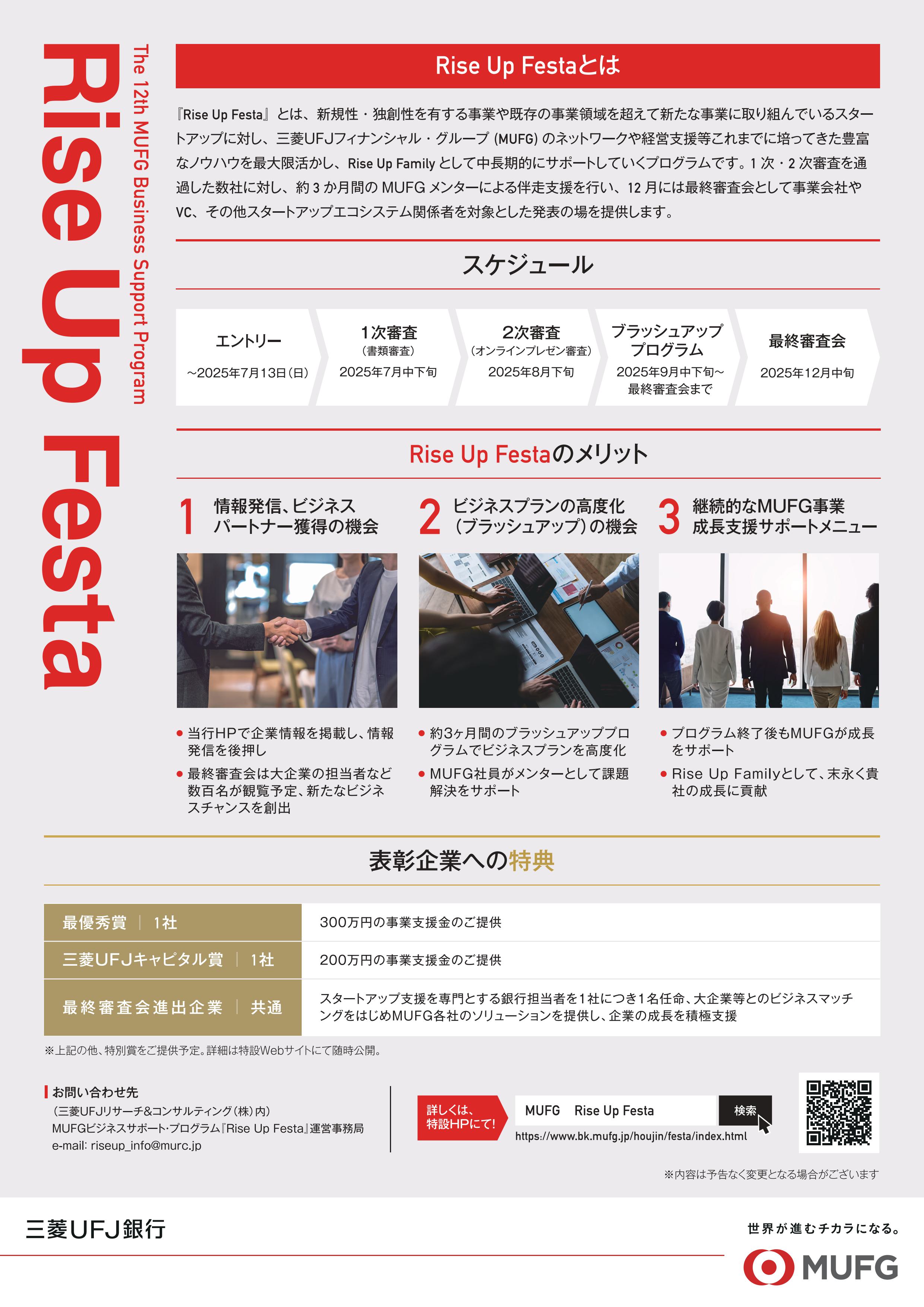 第12回MUFGビジネスサポート・プログラム『Rise Up Festa』の