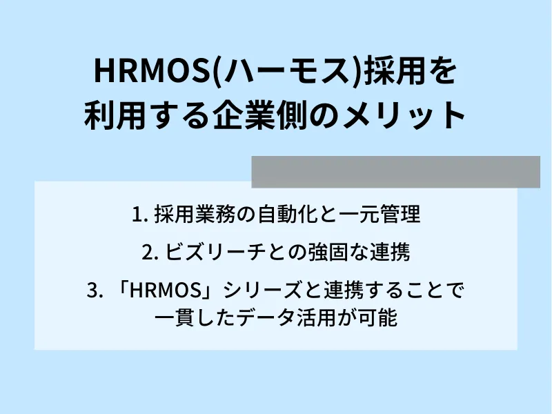 HRMOS(ハーモス)採用を利用する企業側のメリット