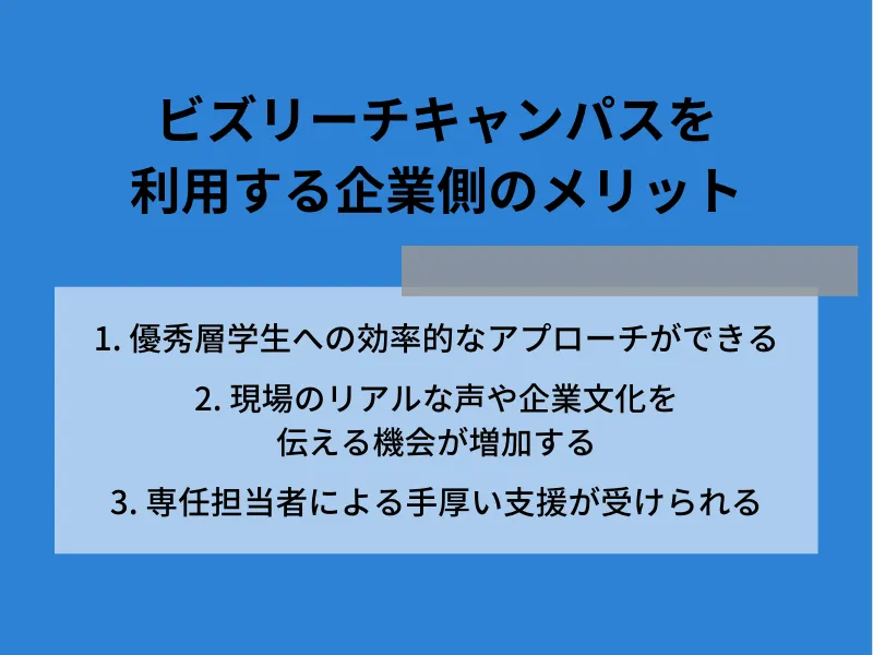 ビズリーチキャンパスを利用する企業側のメリット