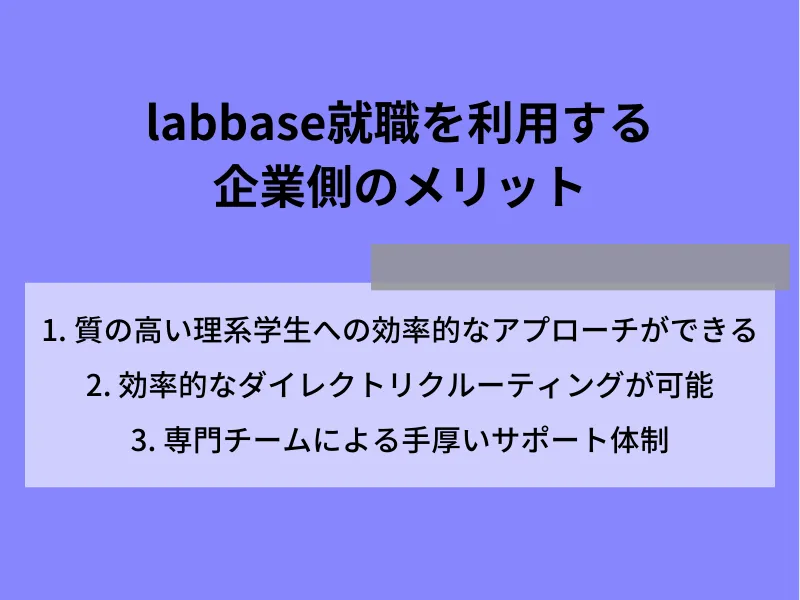 labbase就職を利用する企業側のメリット
