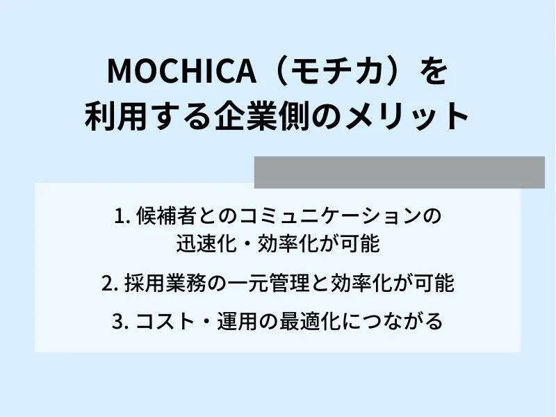 MOCHICA（モチカ）を利用する企業側のメリット