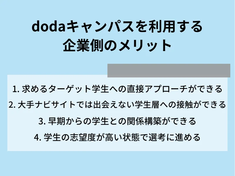dodaキャンパスを利用する企業側のメリット