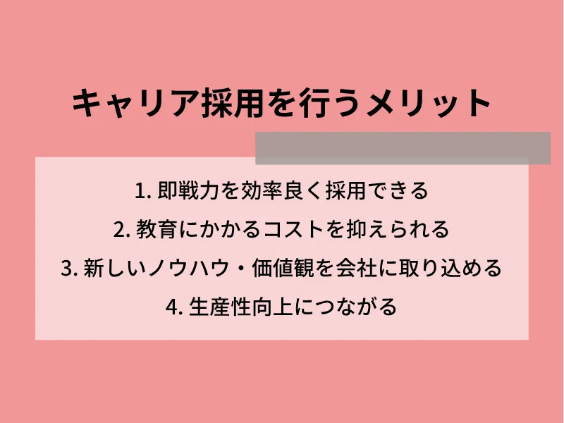 キャリア採用を行うメリット