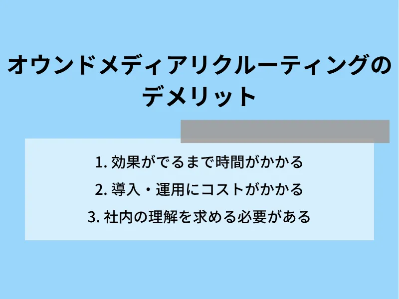 オウンドメディアリクルーティングのデメリット