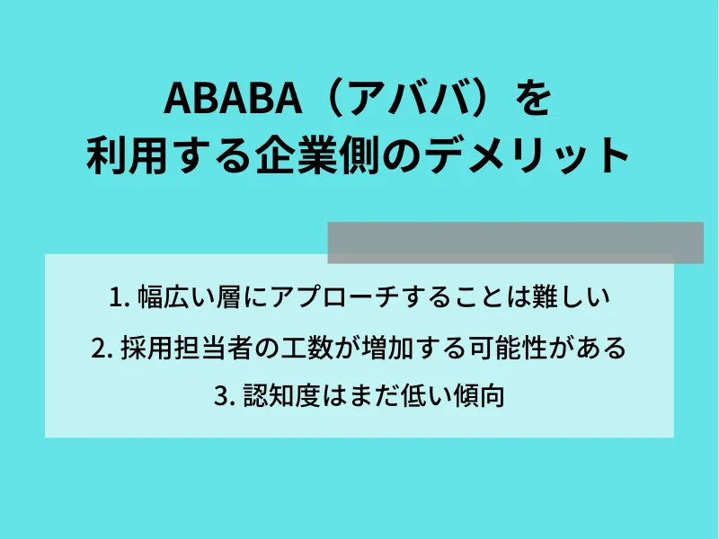 ABABA（アババ）を利用する企業側のデメリット