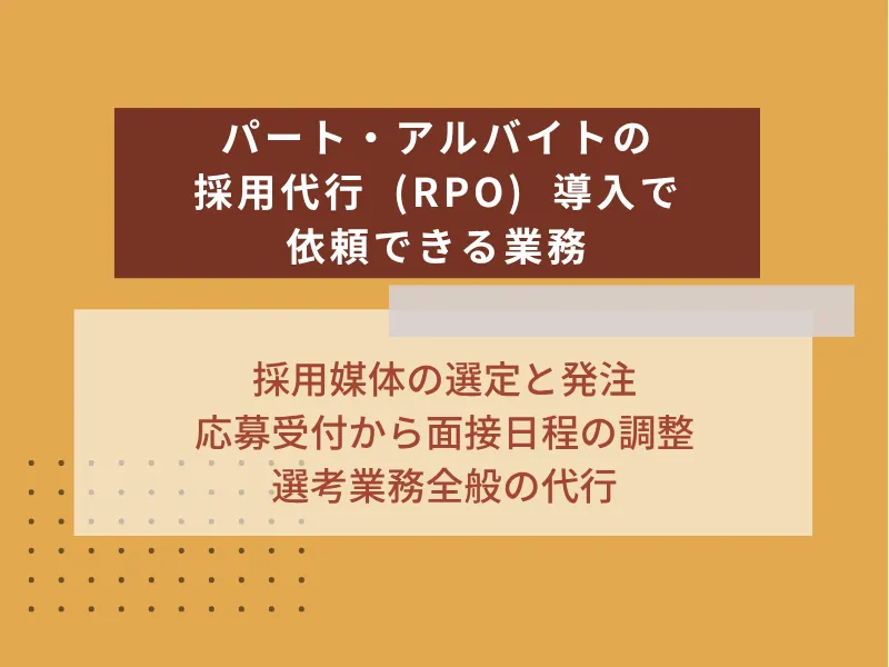 アルバイト・パート採用代行（RPO）導入で依頼できる業務