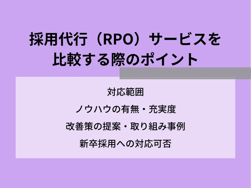 採用代行（RPO）サービスを比較する際のポイント
