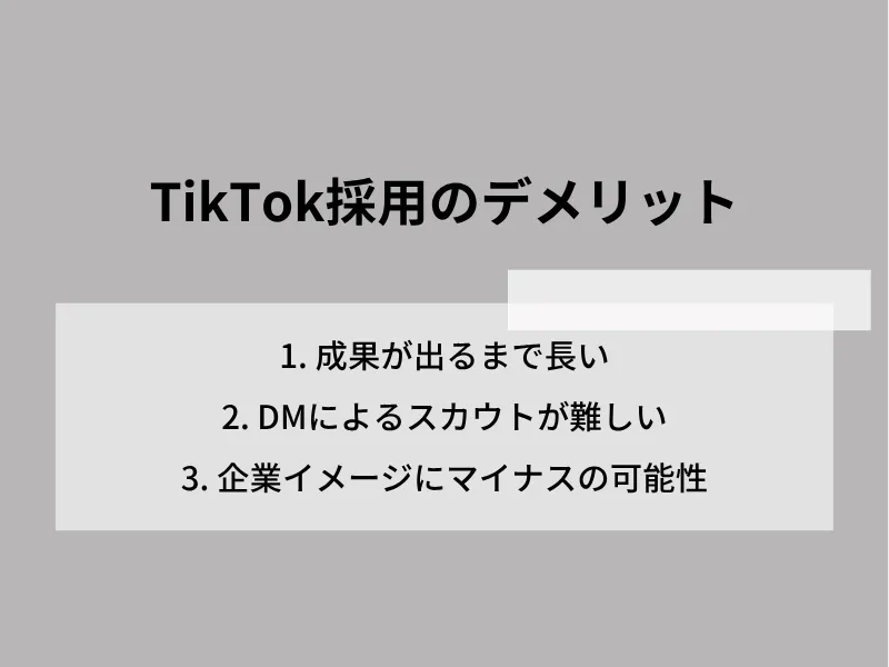 TikTok採用のデメリット