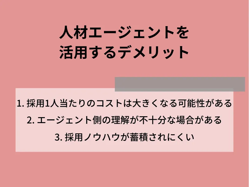 人材エージェントを活用するデメリット