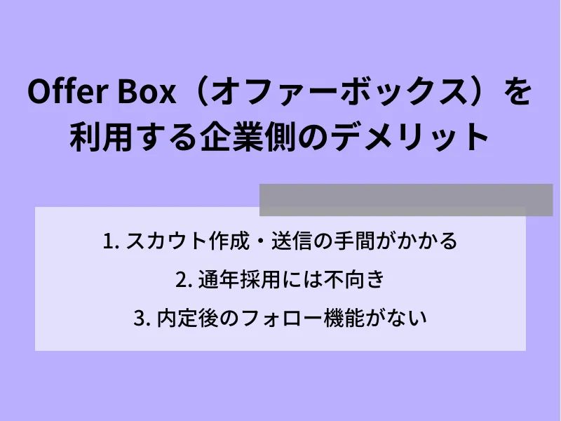 Offer Box（オファーボックス）を利用する企業側のデメリット