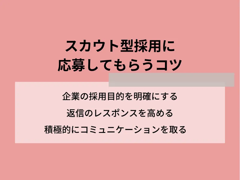 スカウト型採用に応募してもらうコツ
