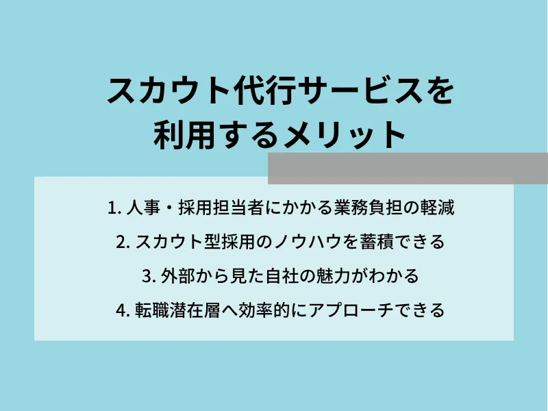 スカウト代行サービスを利用するメリット